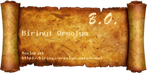 Birinyi Orsolya névjegykártya